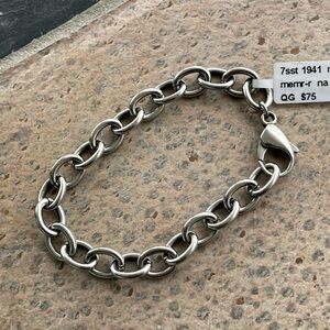 Stainless steel rolo link Chain Bracelet 7” long
